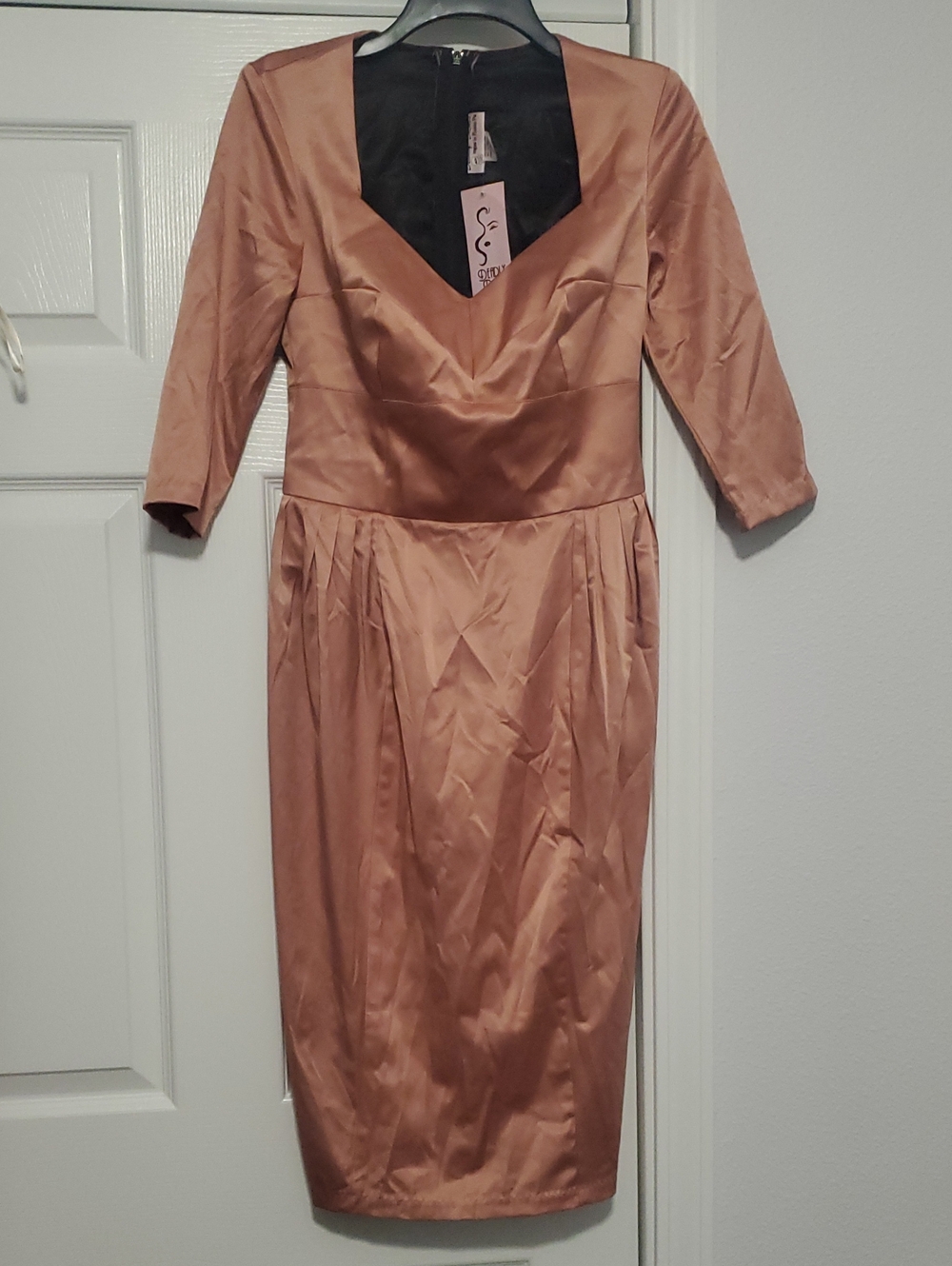 New Deadly Dames Designed By Micheline Pitt Sweetheart Wiggle Dress Pinup Size M